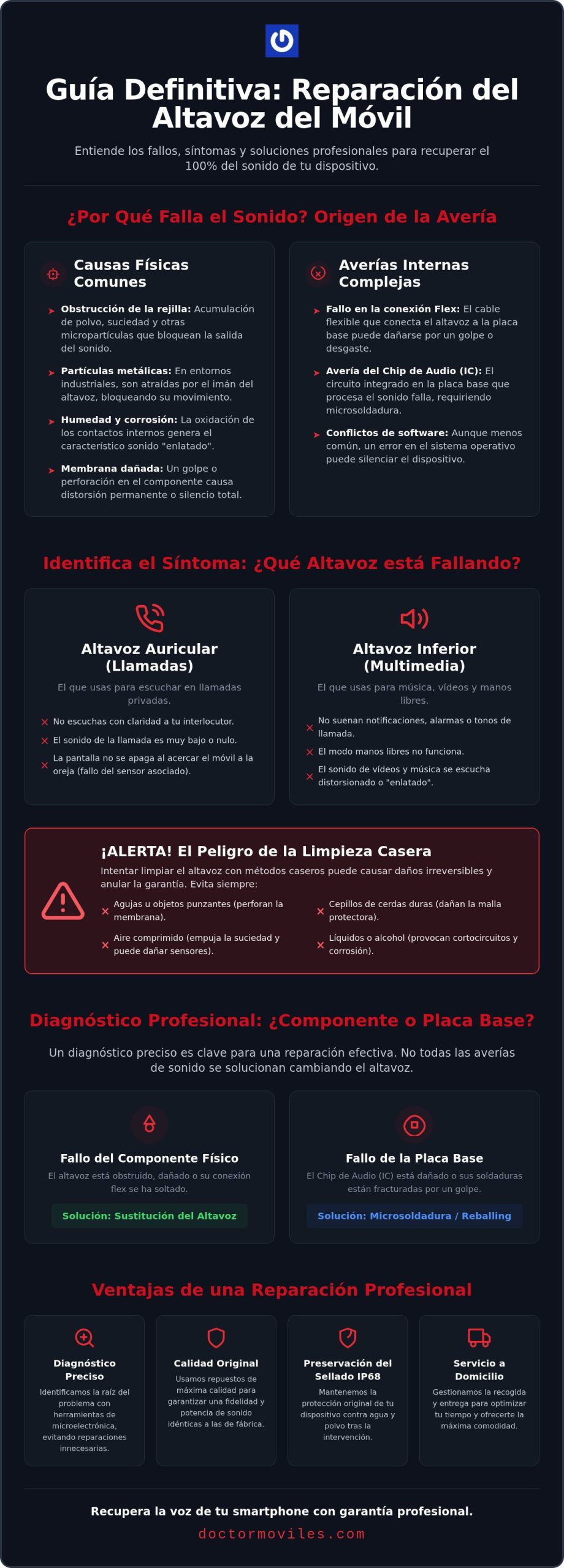 Reparación de altavoz de móvil en Barcelona: Guía técnica y soluciones 2026