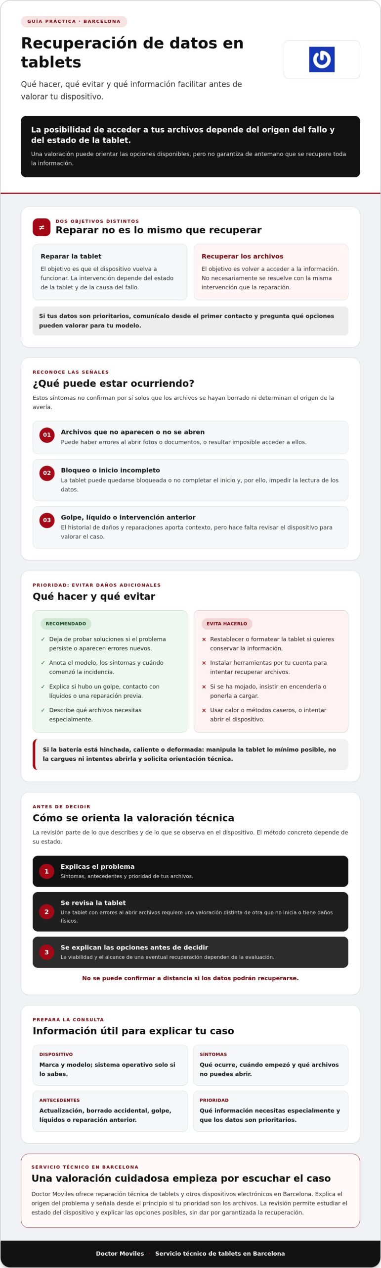 Recuperación de datos de tablet en Barcelona: diagnóstico y opciones 1 Recuperación de datos de tablet en Barcelona: diagnóstico y opciones
